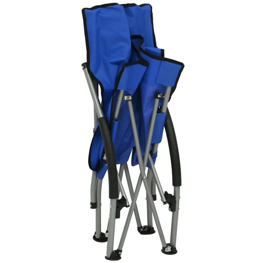 Chaises de plage pliables lot de 2 Bleu Tissu - 6