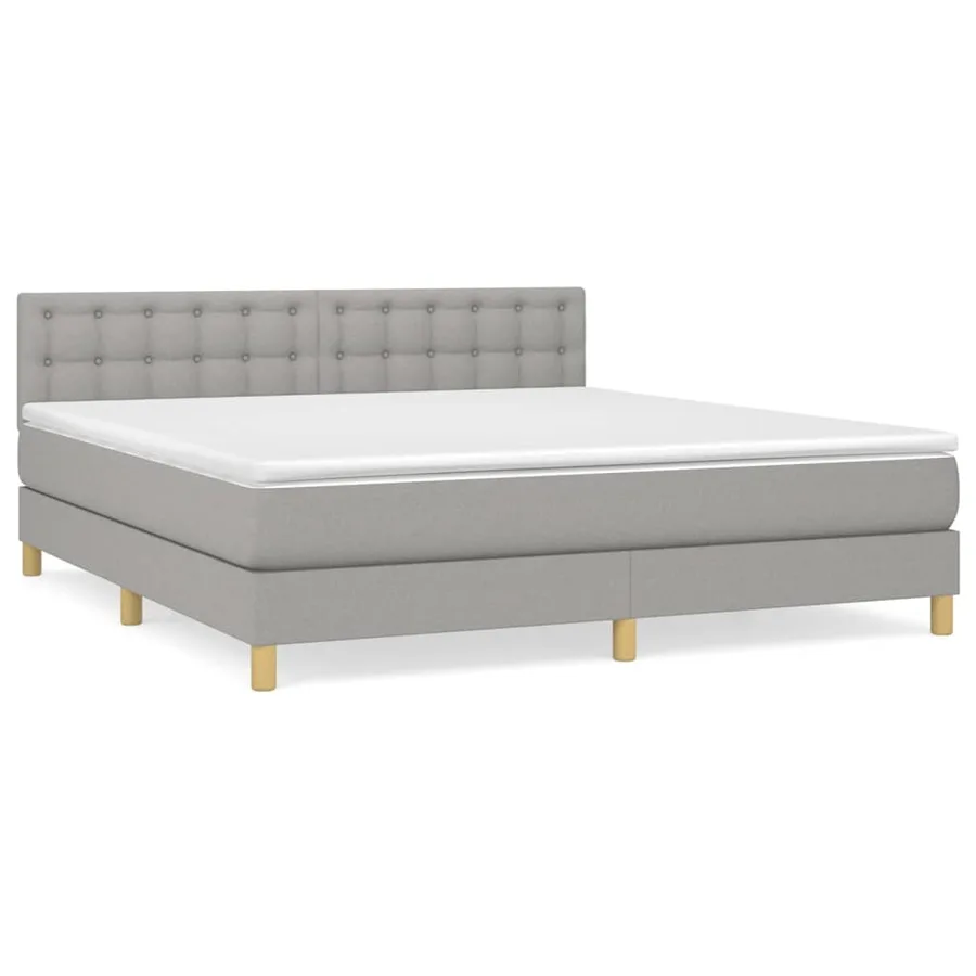 Sommier à lattes de lit avec matelas Gris clair 160x200cm Tissu - 2