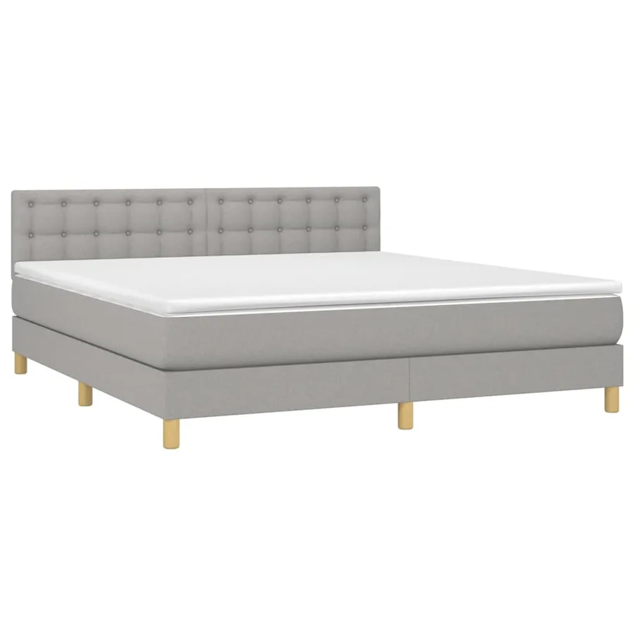 Sommier à lattes de lit avec matelas Gris clair 160x200cm Tissu - 3