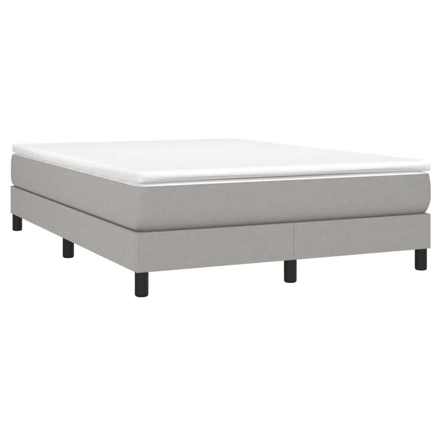 Sommier à lattes de lit avec matelas Gris clair 160x200cm Tissu - 3