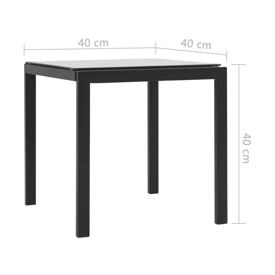 Chaise longue 2 pcs et table Résine tressée et textilène Noir - 10