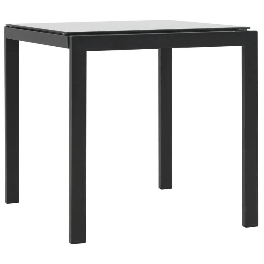 Chaise longue 2 pcs et table Résine tressée et textilène Noir - 3