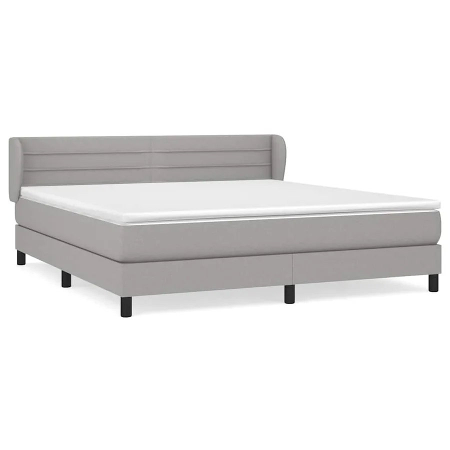 Sommier à lattes de lit avec matelas Gris clair 160x200cm Tissu - 2