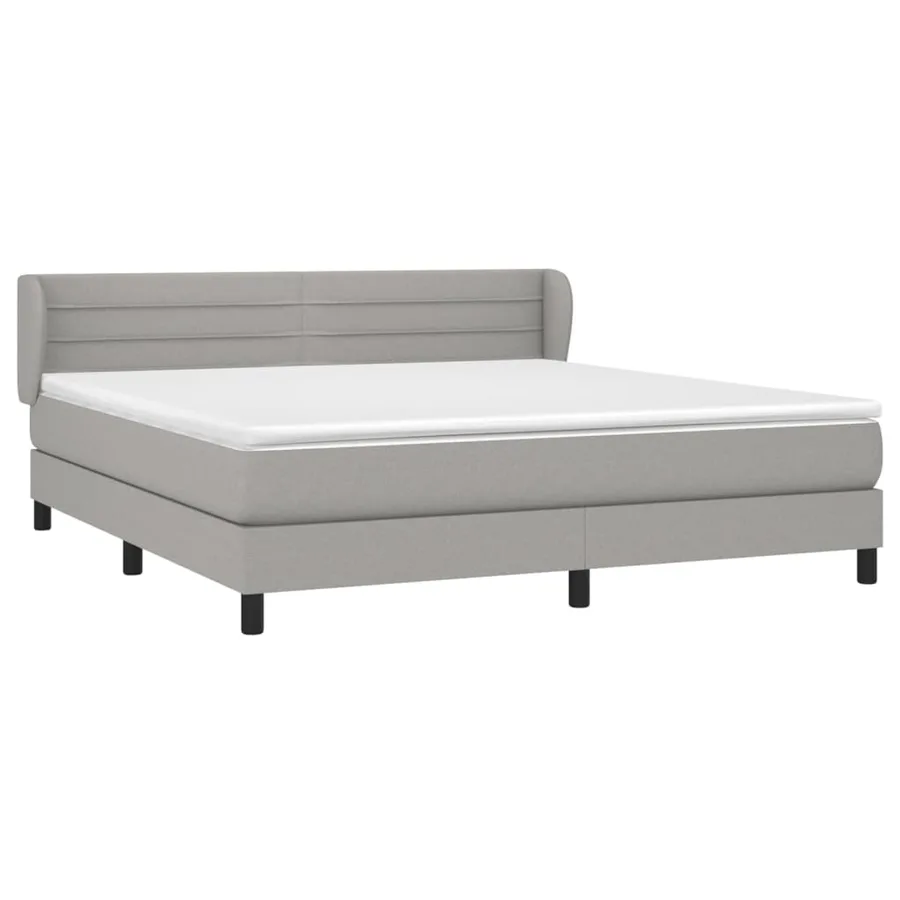 Sommier à lattes de lit avec matelas Gris clair 160x200cm Tissu - 3