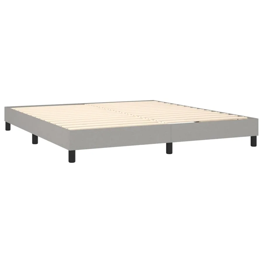 Sommier à lattes de lit avec matelas Gris clair 160x200cm Tissu - 4