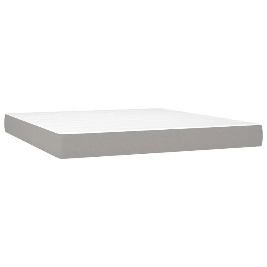 Sommier à lattes de lit avec matelas Gris clair 160x200cm Tissu - 5