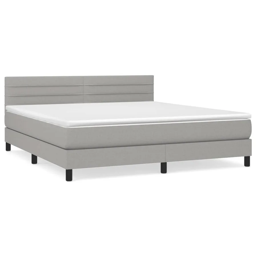 Sommier à lattes de lit avec matelas Gris clair 160x200cm Tissu - 2