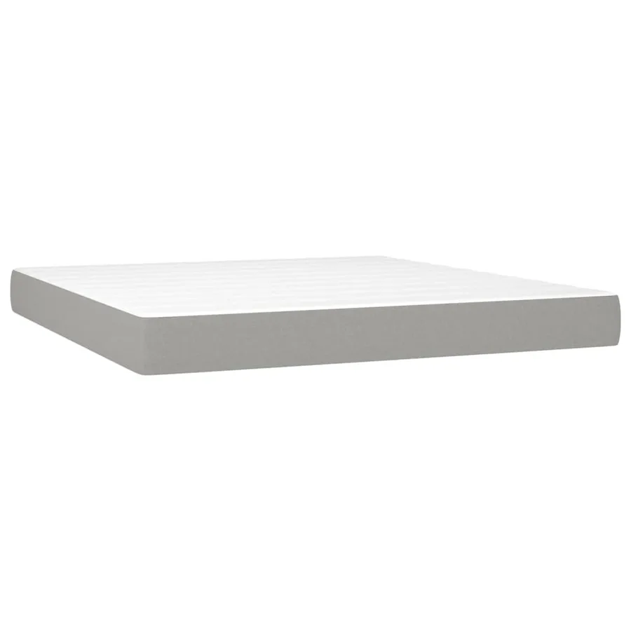 Sommier à lattes de lit avec matelas Gris clair 160x200cm Tissu - 5