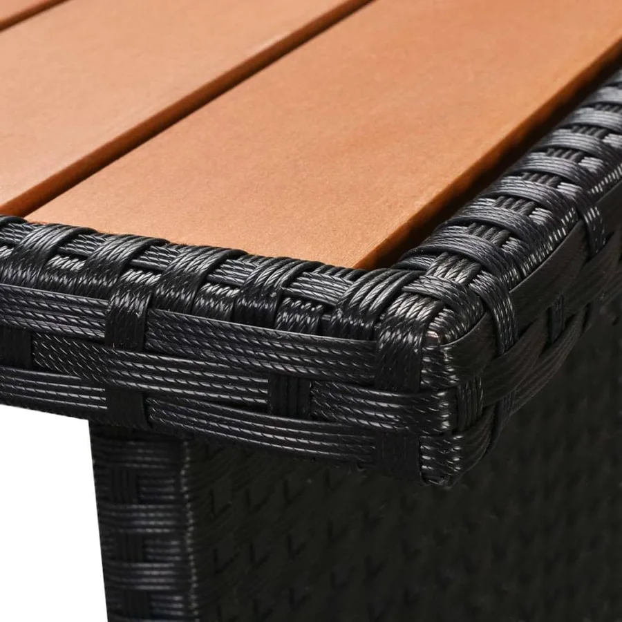 Salon de jardin 7 pcs avec coussins Résine tressée Noir - 10