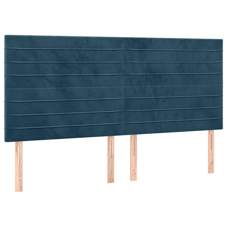 Tête de lit à LED Bleu foncé 200x5x118/128 cm Velours - 4