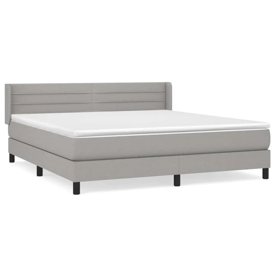 Sommier à lattes de lit avec matelas Gris clair 160x200cm Tissu - 2