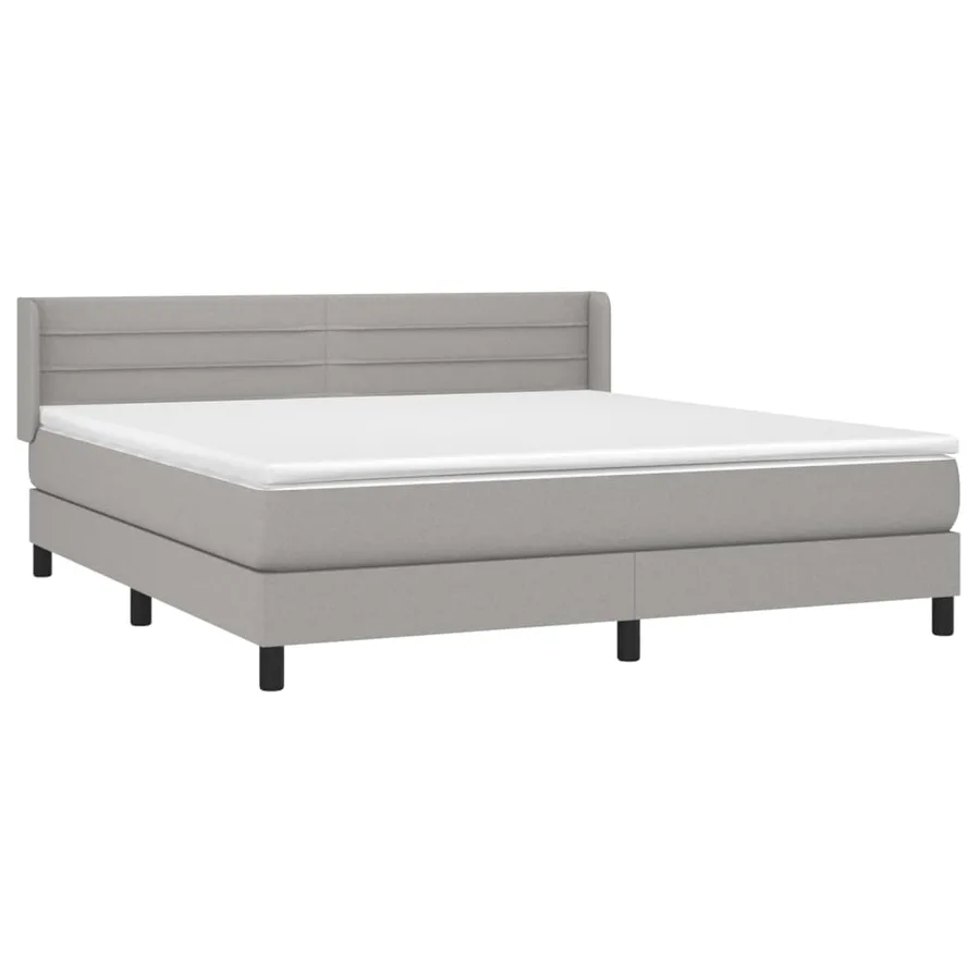 Sommier à lattes de lit avec matelas Gris clair 160x200cm Tissu - 3