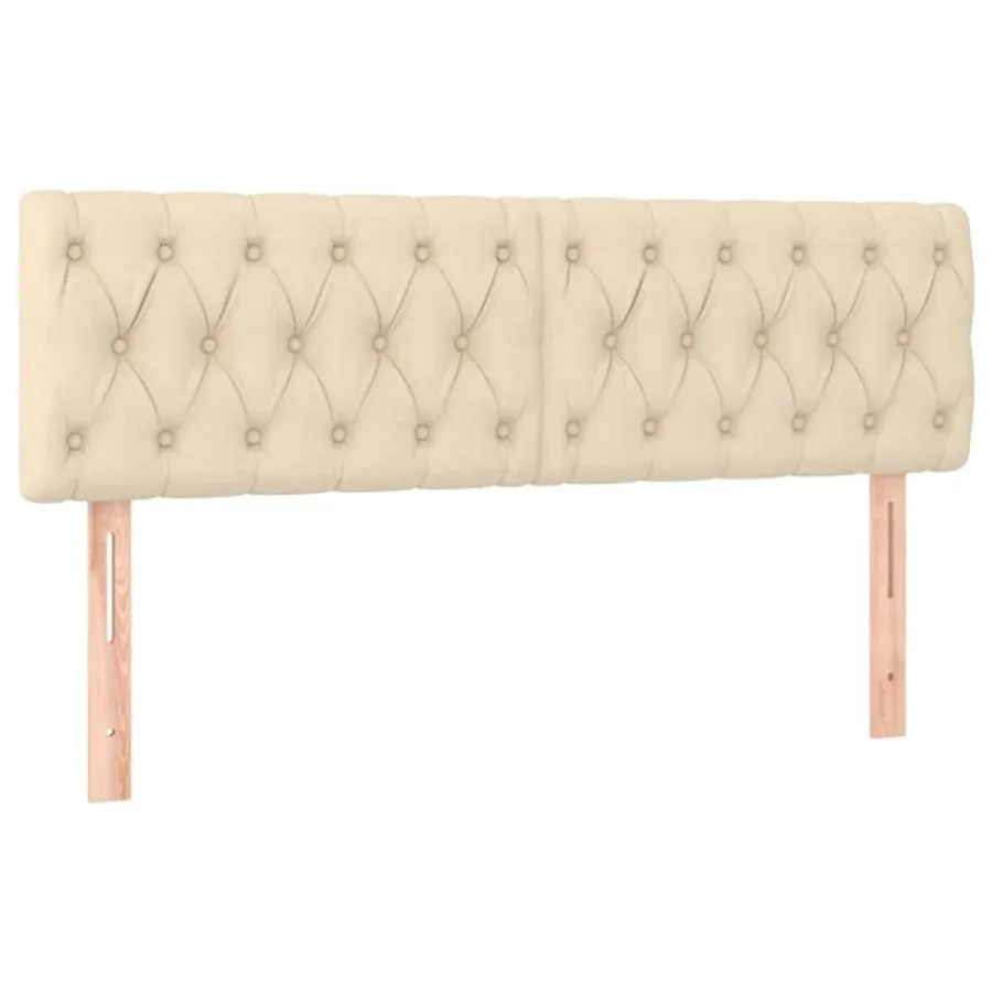 Tête de lit à LED Crème 160x7x78/88 cm Tissu - 4