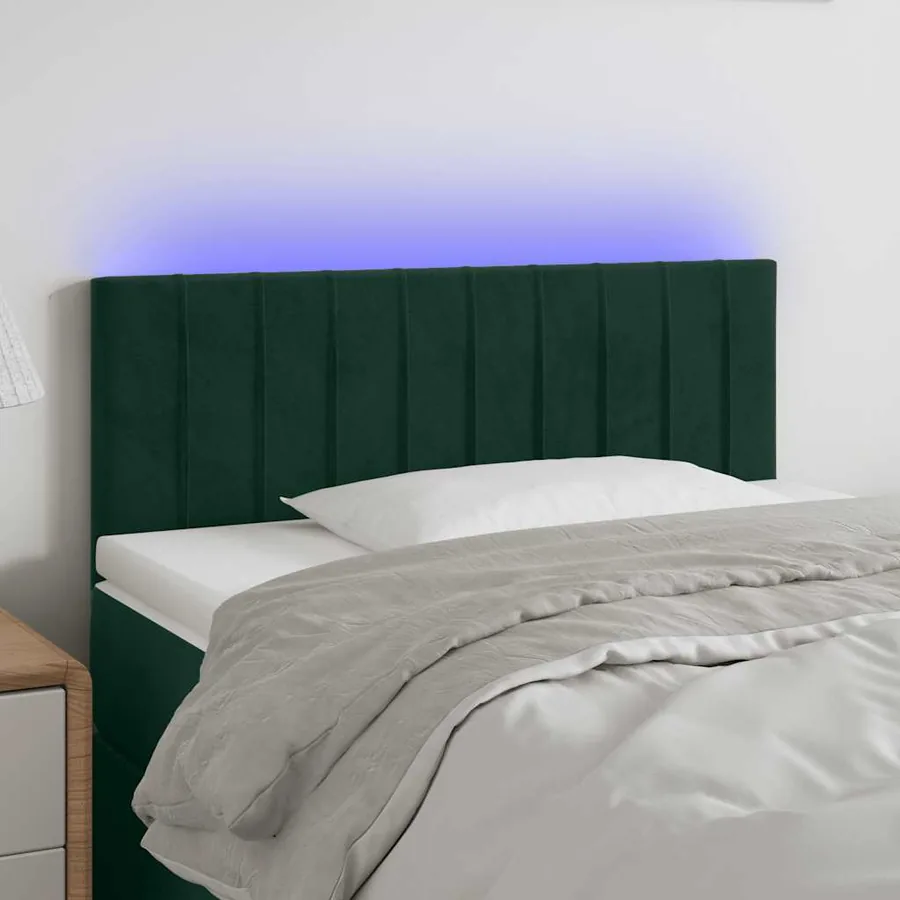 Tête de lit à LED Vert foncé 80x5x78/88 cm Velours