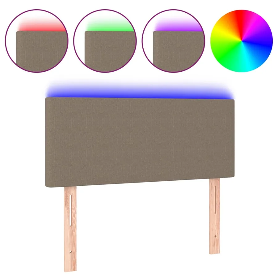 Tête de lit à LED Taupe 90x5x78/88 cm Tissu - 2