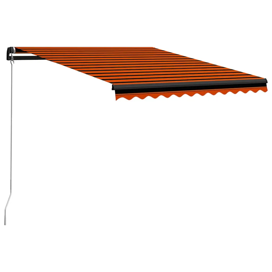Auvent manuel rétractable avec LED 350x250 cm Orange et marron - 2