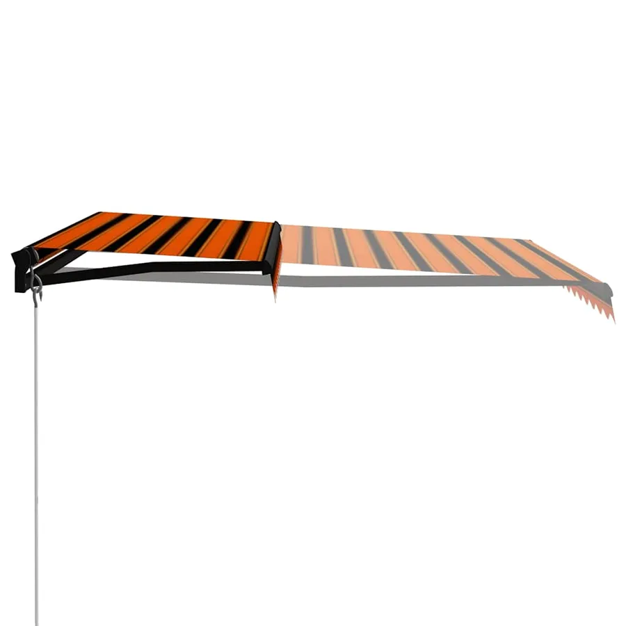 Auvent manuel rétractable avec LED 350x250 cm Orange et marron - 3