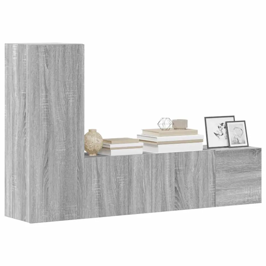 Ensemble de meubles TV 3 pcs Sonoma gris Bois d'ingénierie - 3