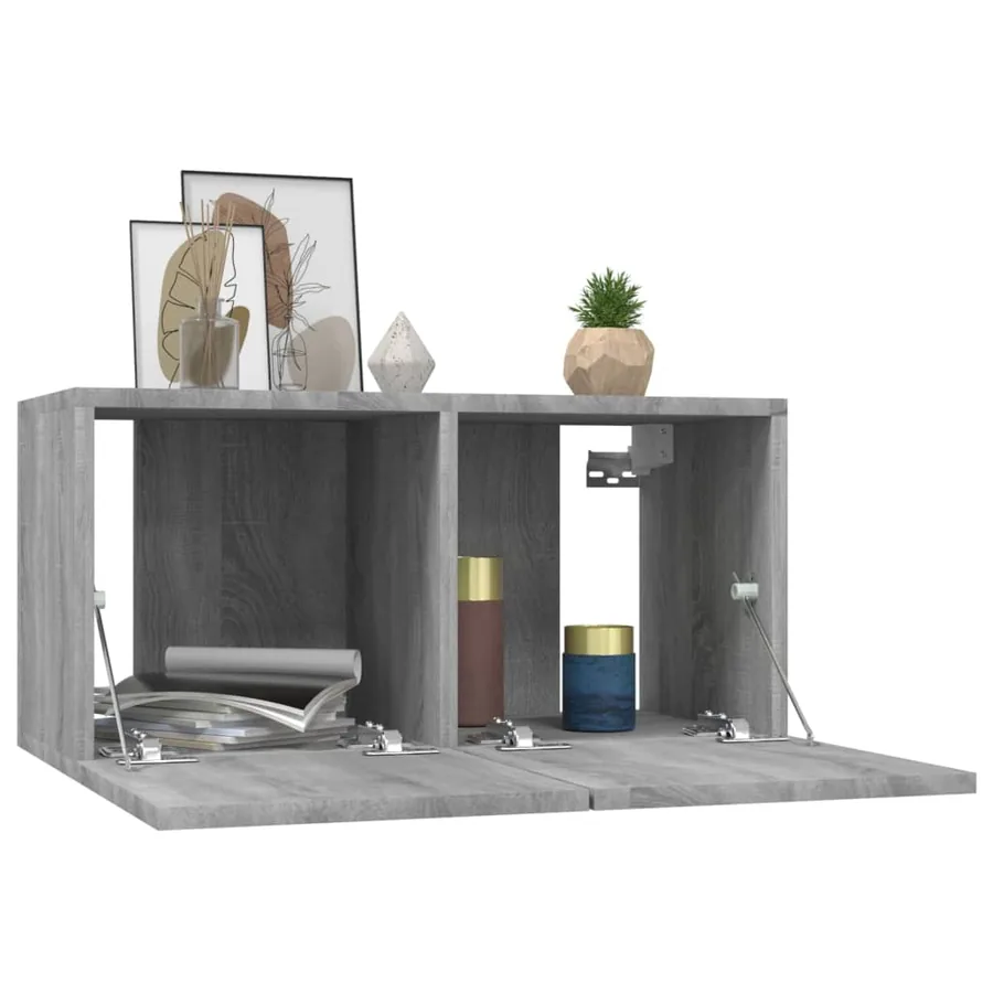Meubles TV muraux 4pcs Sonoma gris 60x30x30cm Bois d'ingénierie - 4