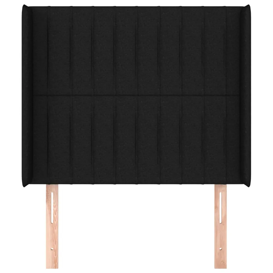 Tête de lit avec oreilles Noir 83x16x118/128 cm Tissu - 3