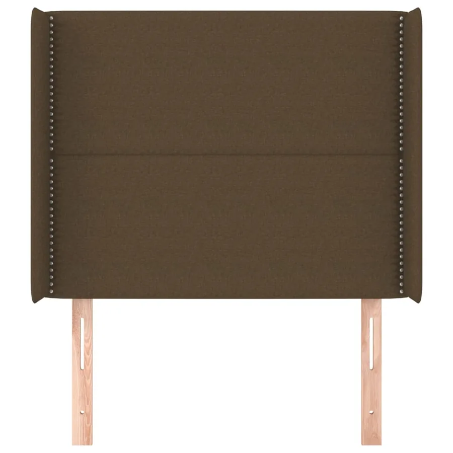 Tête de lit avec oreilles Marron foncé 103x16x118/128 cm Tissu - 3