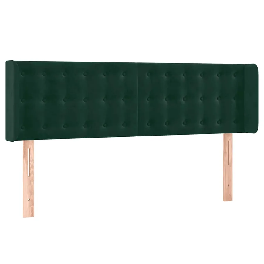 Tête de lit avec oreilles Vert foncé 147x16x78/88 cm Velours - 2