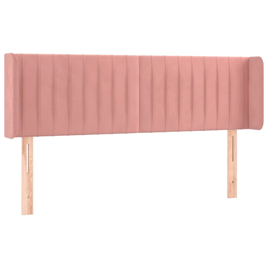 Tête de lit avec oreilles Rose 147x16x78/88 cm Velours - 2