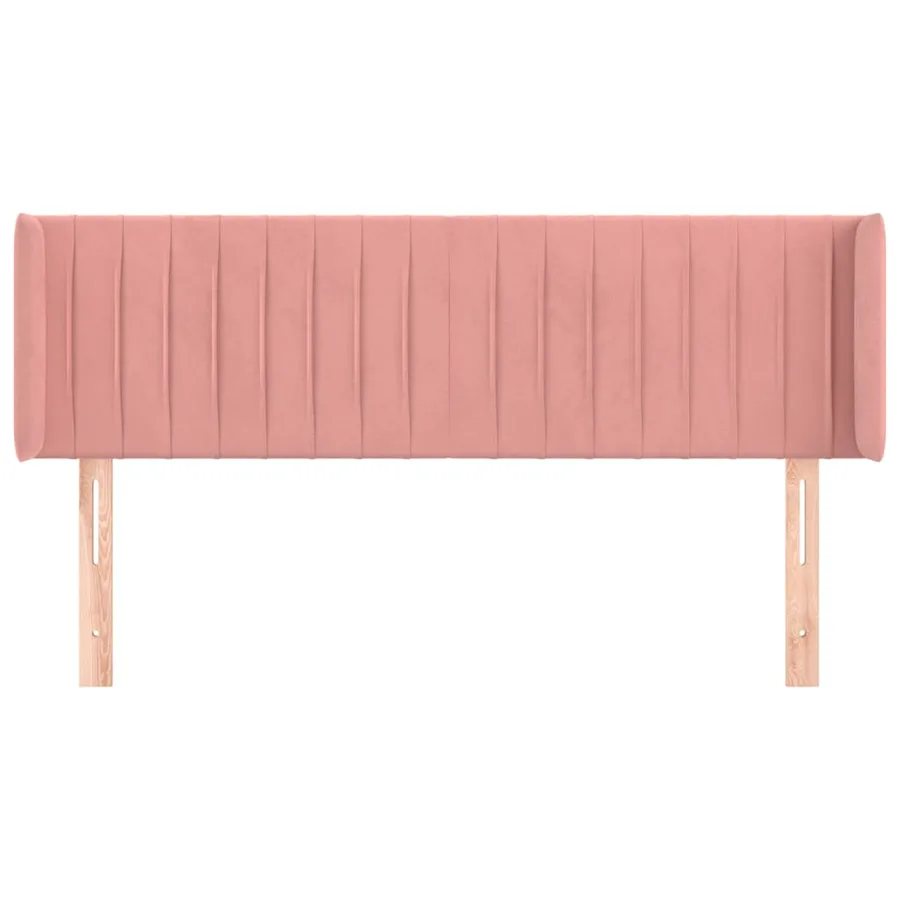 Tête de lit avec oreilles Rose 147x16x78/88 cm Velours - 3