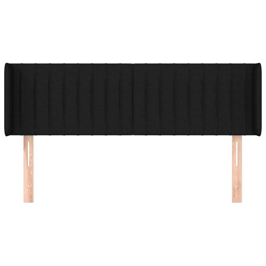Tête de lit avec oreilles Noir 147x16x78/88 cm Tissu - 3
