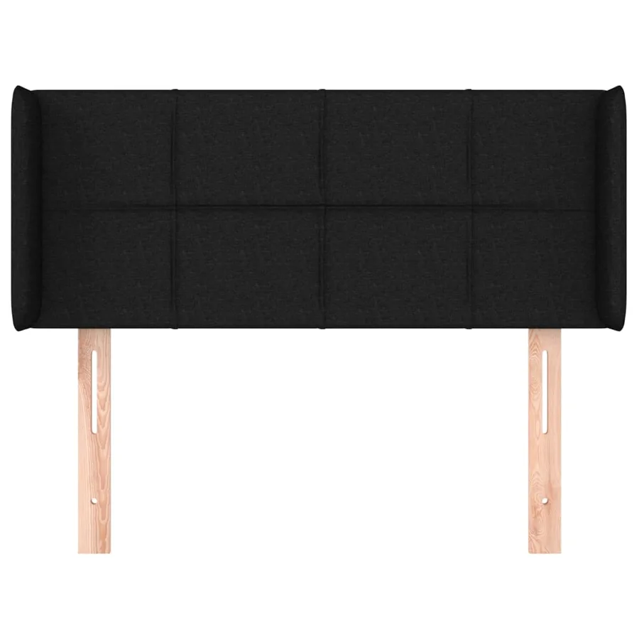 Tête de lit avec oreilles Noir 83x16x78/88 cm Tissu - 3