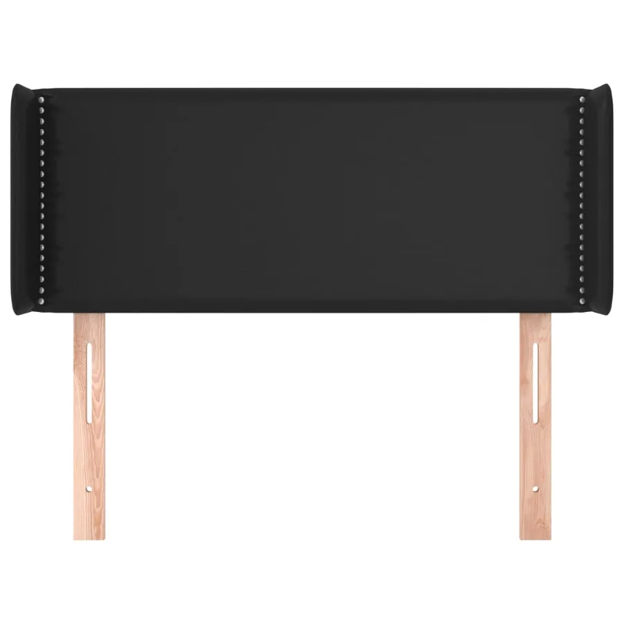 Tête de lit avec oreilles Noir 93x16x78/88 cm Similicuir - 3