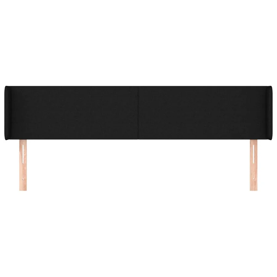 Tête de lit avec oreilles Noir 163x16x78/88 cm Tissu - 3