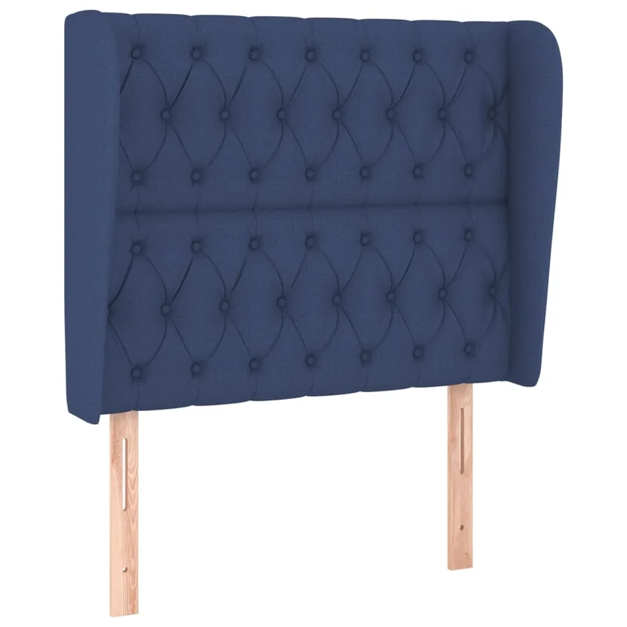 Tête de lit avec oreilles Bleu 103x23x118/128 cm Tissu - 2