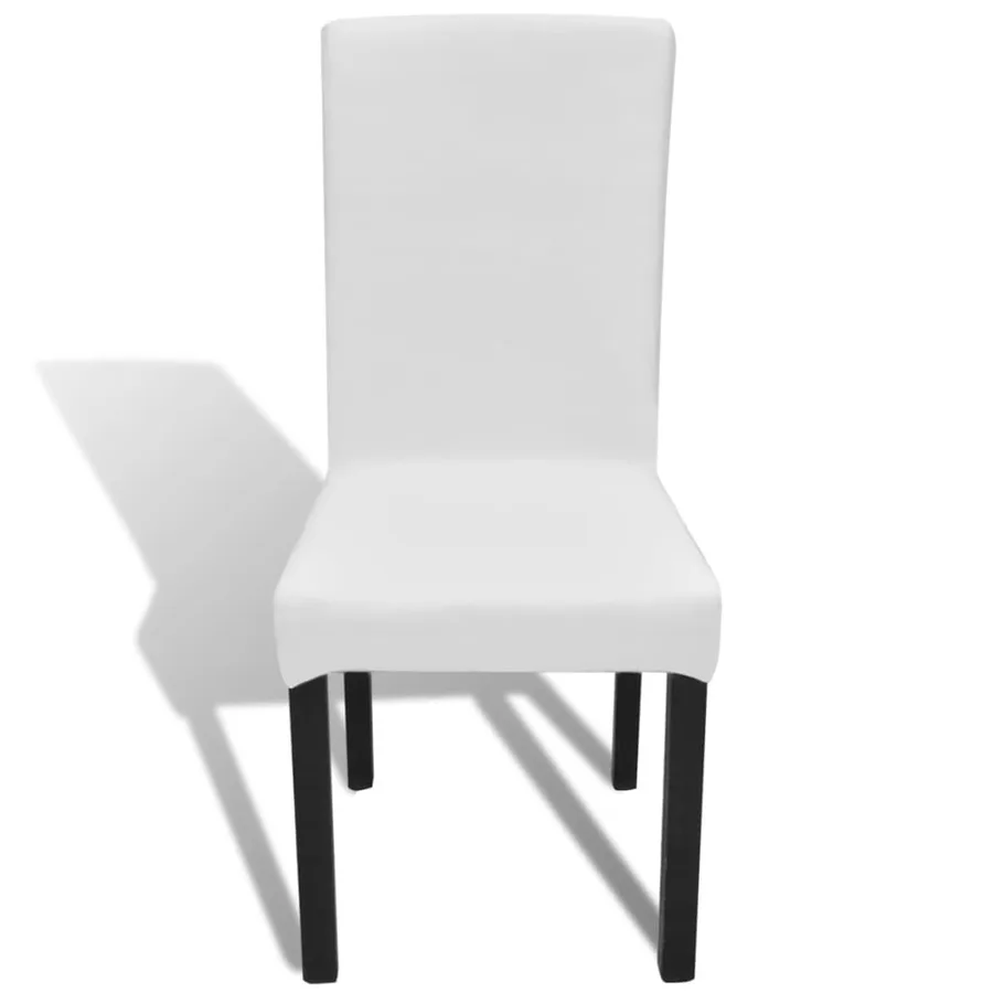 Housse de chaise droite extensible 4 pcs blanc - 4