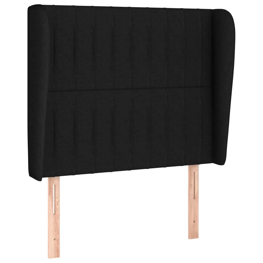 Tête de lit avec oreilles Noir 83x23x118/128 cm Tissu - 2