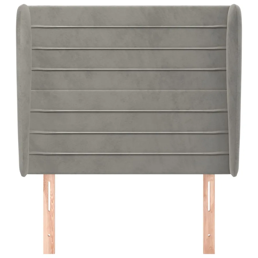 Tête de lit avec oreilles Gris clair 93x23x118/128 cm Velours - 3