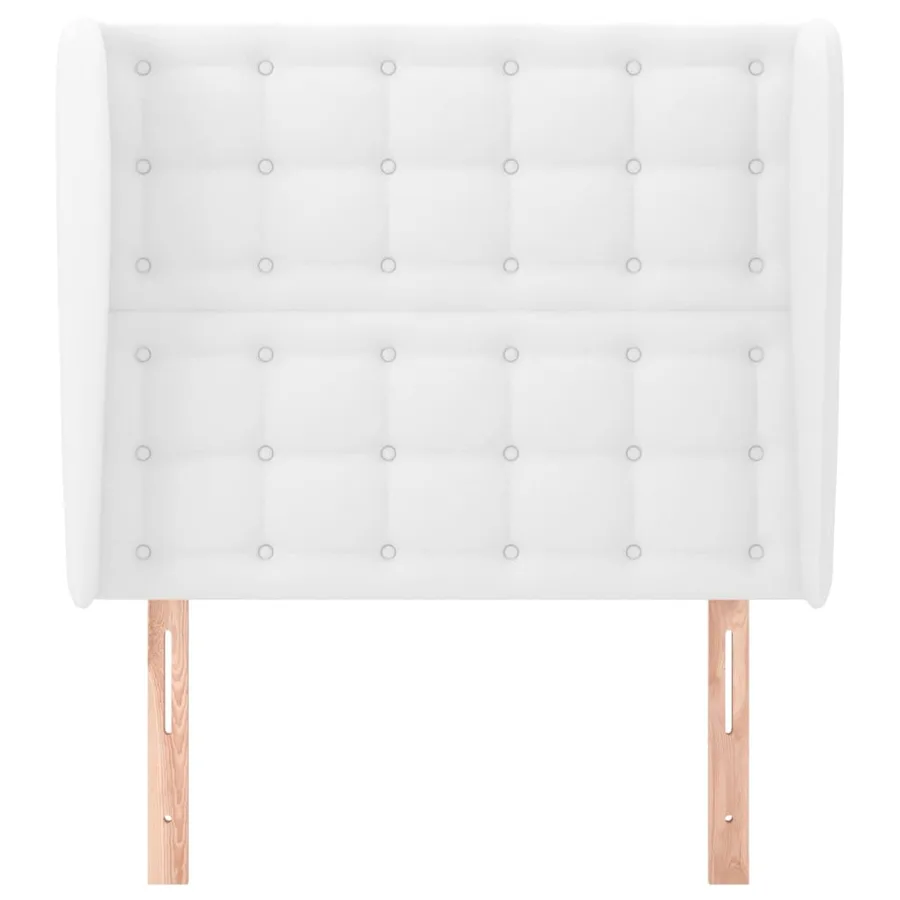 Tête de lit avec oreilles Blanc 93x23x118/128 cm Similicuir - 3