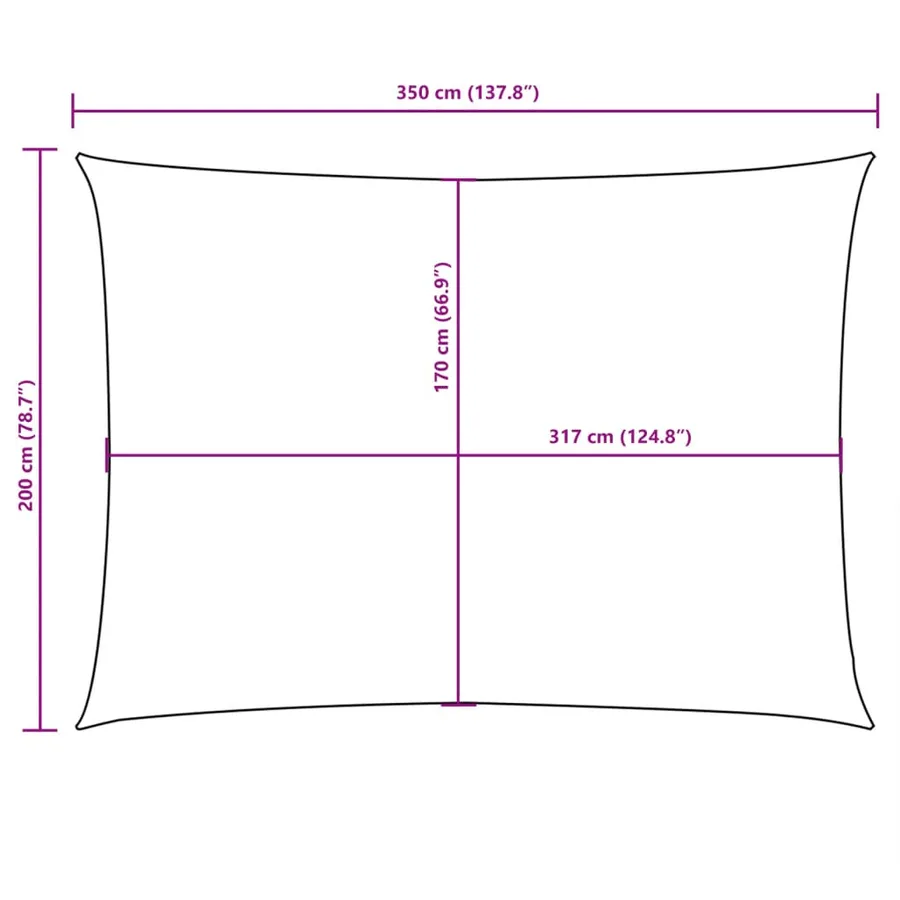Voile de parasol Tissu Oxford rectangulaire 2x3,5 m Taupe - 10