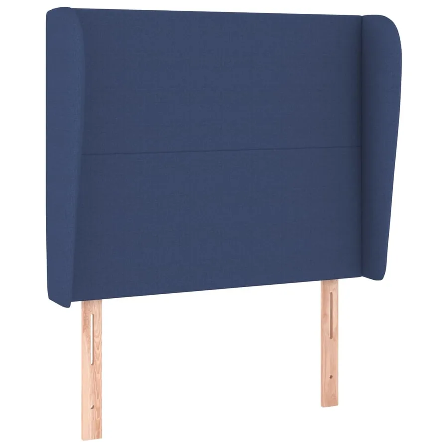 Tête de lit avec oreilles Bleu 83x23x118/128 cm Tissu - 2