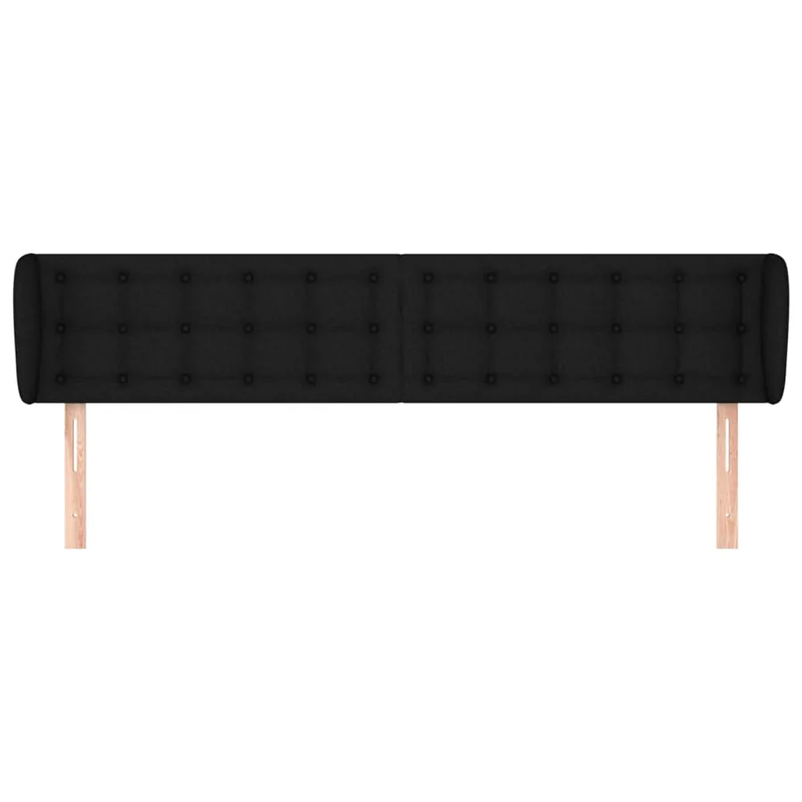 Tête de lit avec oreilles Noir 163x23x78/88 cm Tissu - 3