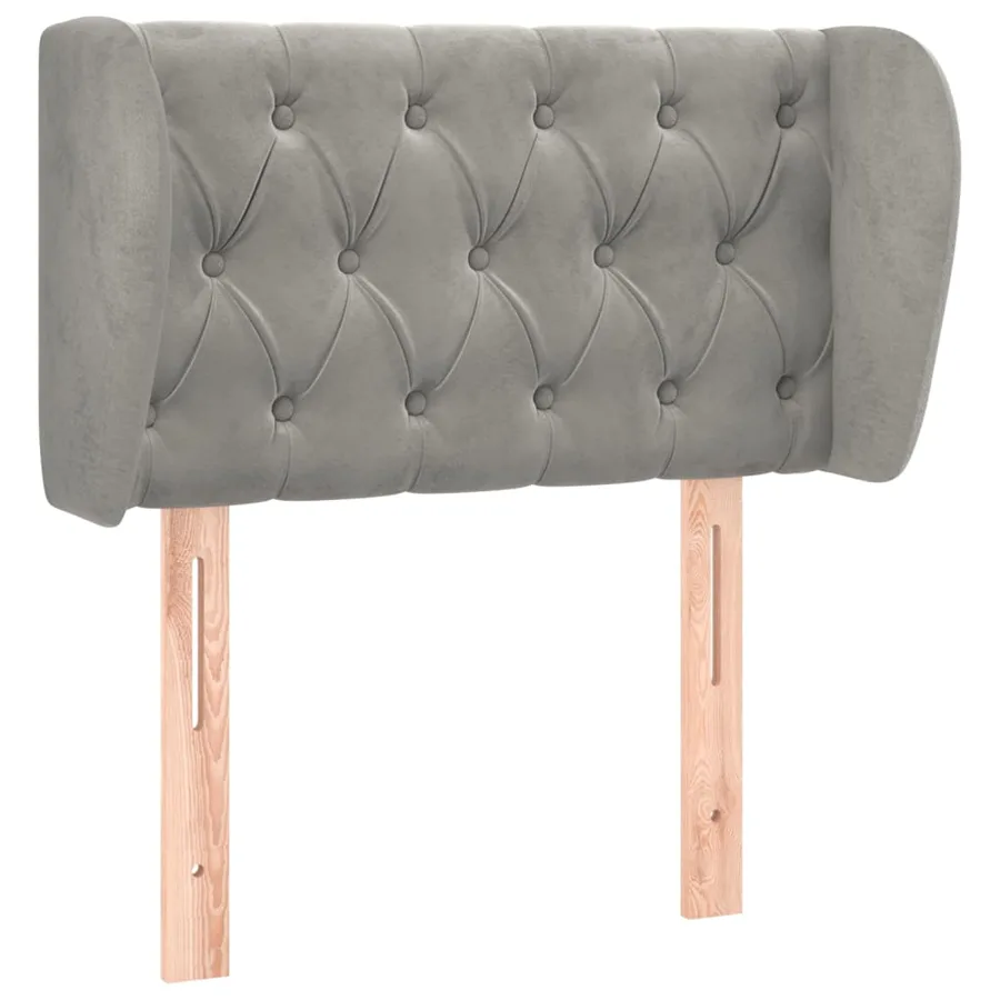 Tête de lit avec oreilles Gris clair 83x23x78/88 cm Velours - 2