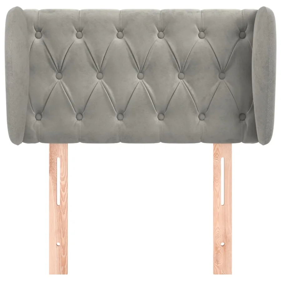 Tête de lit avec oreilles Gris clair 83x23x78/88 cm Velours - 3