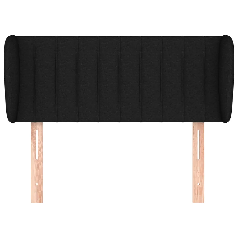 Tête de lit avec oreilles Noir 83x23x78/88 cm Tissu - 3