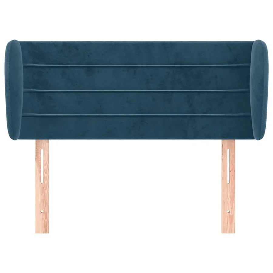 Tête de lit avec oreilles Bleu foncé 103x23x78/88 cm Velours - 3