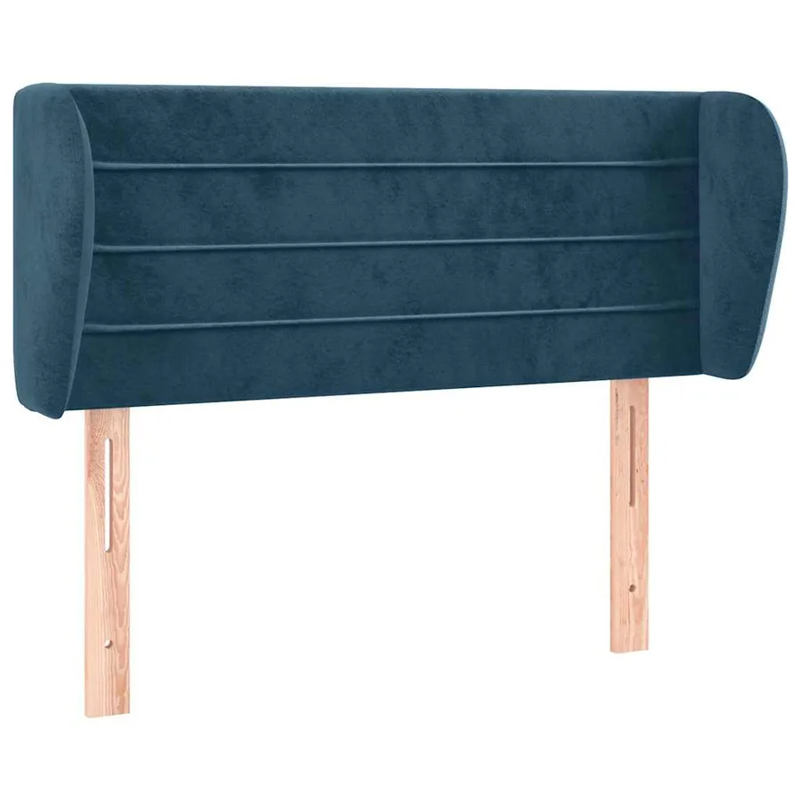 Tête de lit avec oreilles Bleu foncé 93x23x78/88 cm Velours - 2