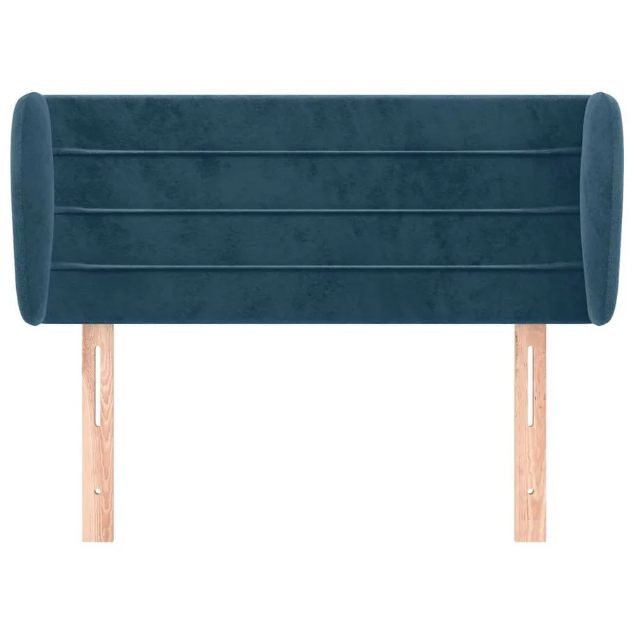 Tête de lit avec oreilles Bleu foncé 93x23x78/88 cm Velours - 3