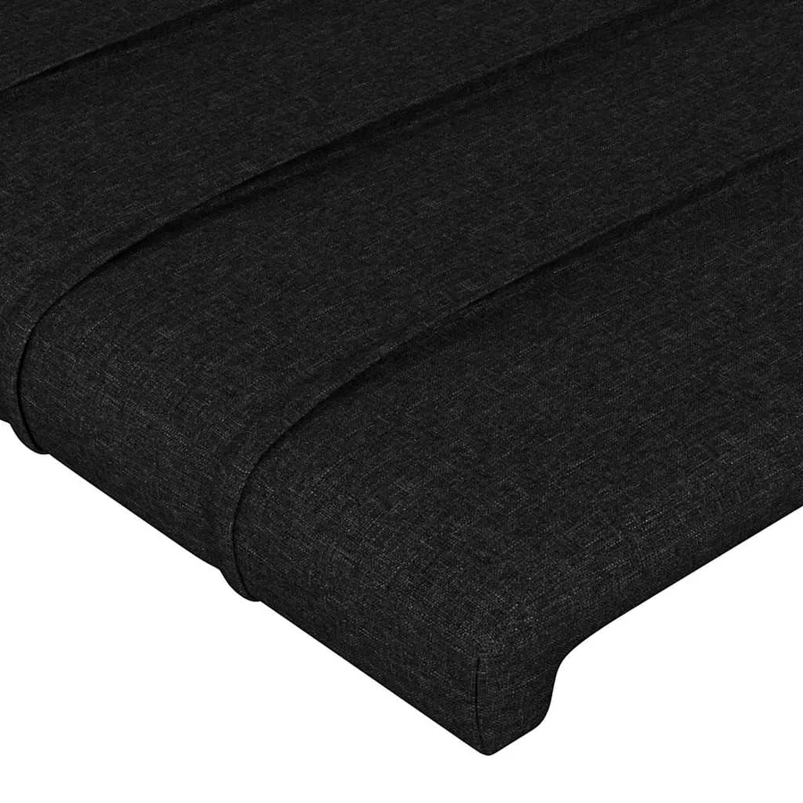 Tête de lit avec oreilles Noir 93x23x78/88 cm Tissu - 5