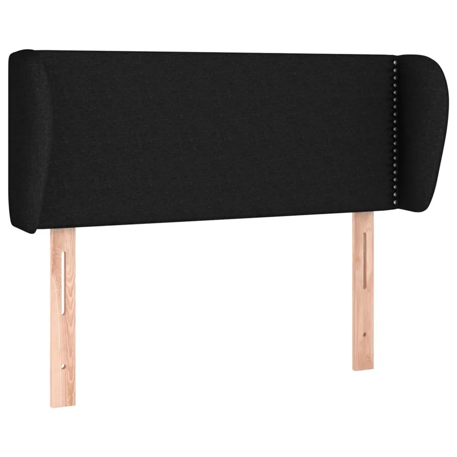 Tête de lit avec oreilles Noir 83x23x78/88 cm Tissu - 2