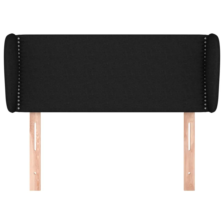 Tête de lit avec oreilles Noir 83x23x78/88 cm Tissu - 3