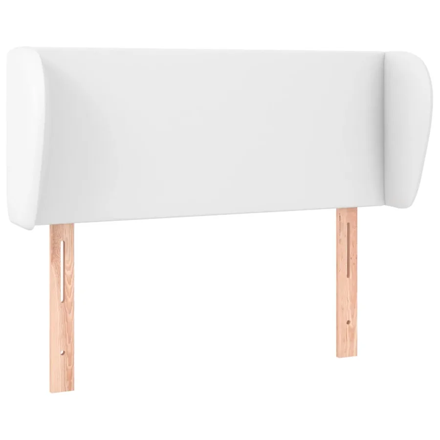 Tête de lit avec oreilles Blanc 103x23x78/88 cm Similicuir - 2